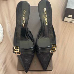 Louis Vuitton black Catherine mule with heel size 39